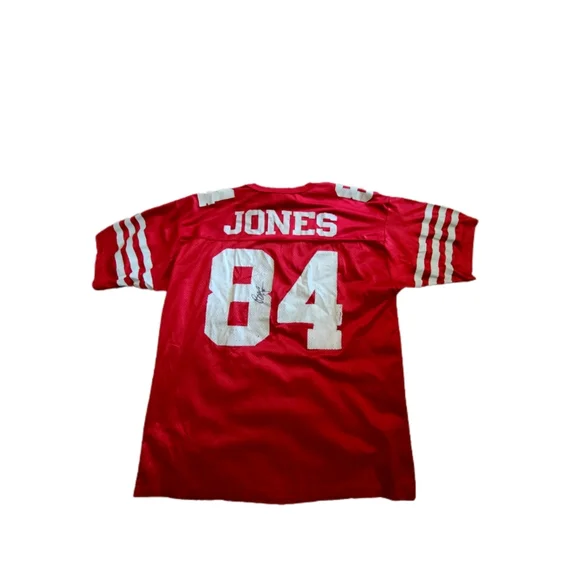 VINTAGE LOGO ATHLETIC BRENT JONES SF 49ERS AUTOGRAPHED JERSEY - Picture 2 of 7